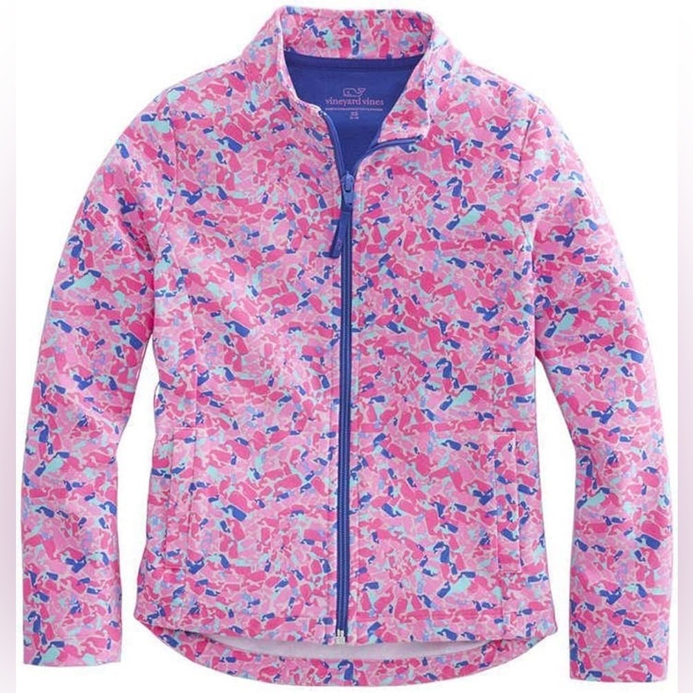 Vineyard Vines Pink Whale Toddler Full Zip